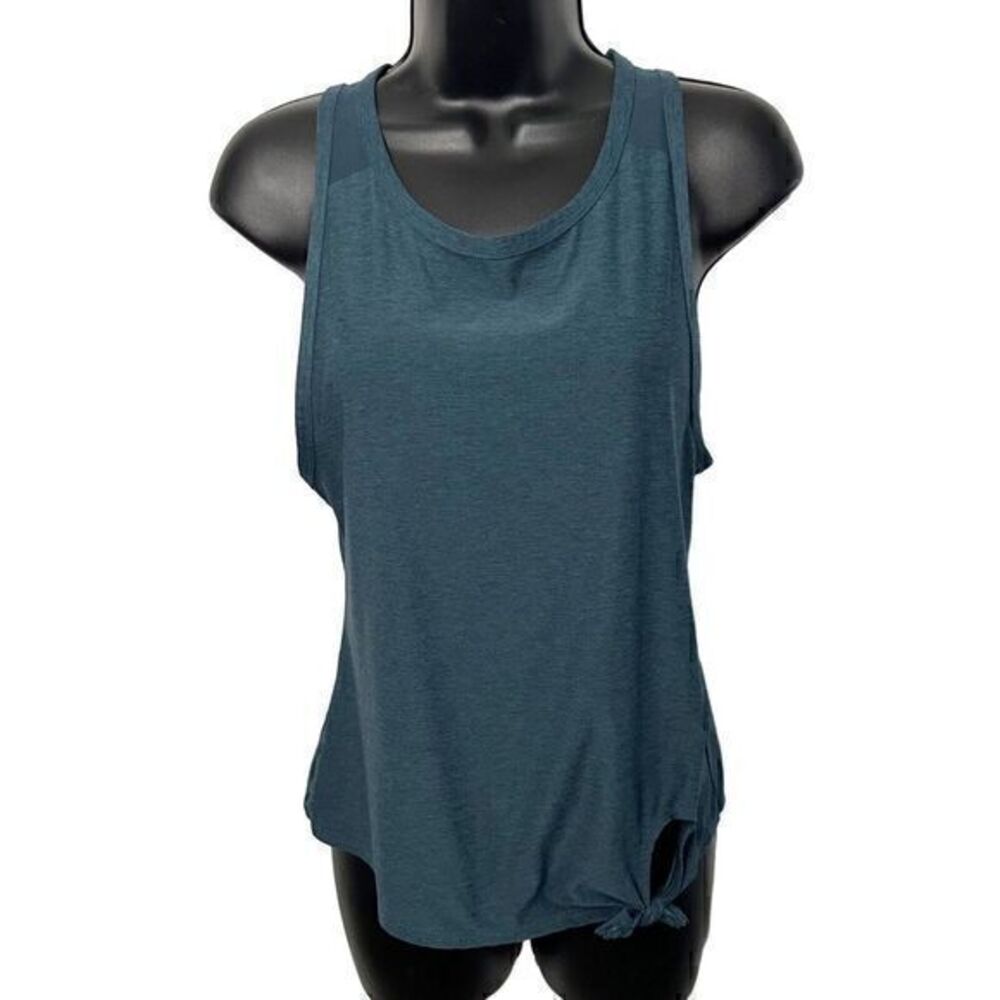 Reebok Athletic‎ Mesh Front Tie Tank Top Teal Blue Green Size Extra Small